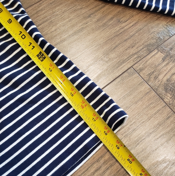 J. Crew Navy & White Striped Off the Shoulder Blouse Size Medium - Picture 7 of 9